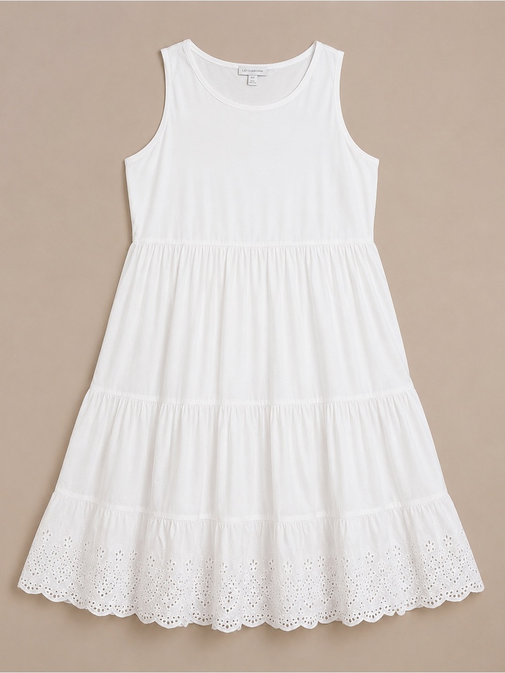 Charter Club White Tiered Eyelet Dress – Size XXL - Picture 2 of 5